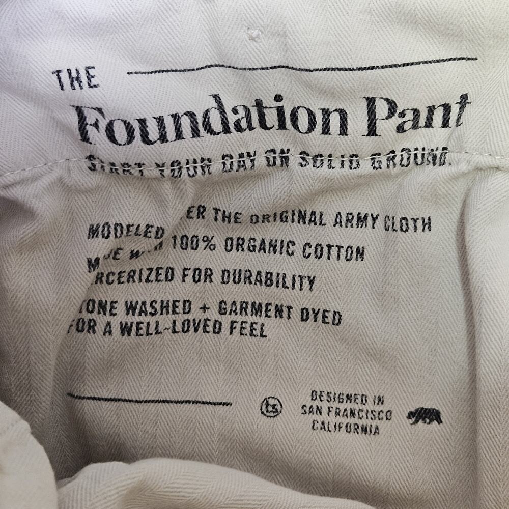 Taylor Stitch Democratic Foundation Pant Mens 36 Chino 100% Organic Cotton Khaki - Picture 8 of 15